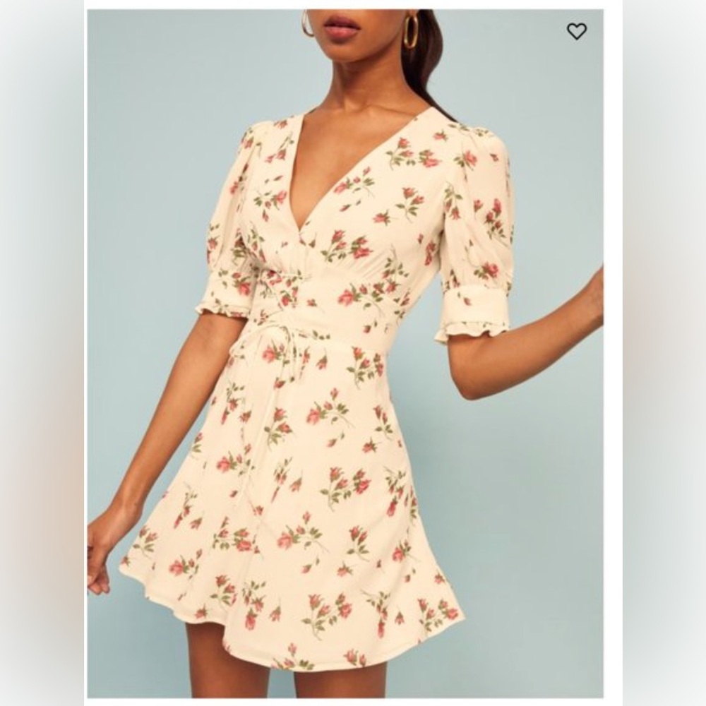 Reformation Steph Puff Sleeve Floral Mini Dress Florence Size 0